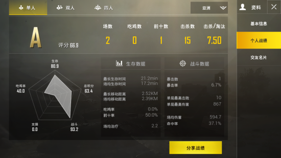 绝地求生刺激战场战绩怎么看？战绩查询在线地址分享图片1