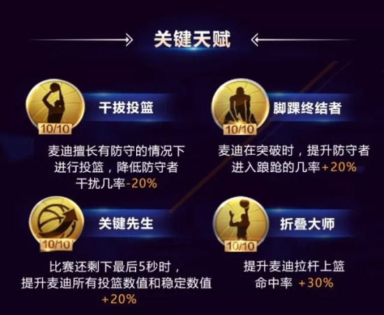 最强NBA麦迪玩法攻略详解：天赋/技能/实战动作/球星组合图文攻略图片3