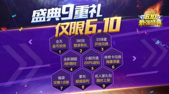 最强NBA6月10日狂欢盛典最新福利：SS球星、海量福利等你来拿！图片1