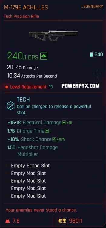 赛博朋克2077传说武器怎么得 传说装备获取一览图片6