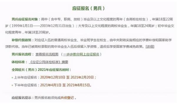 2021年征兵报名时间 2021年征兵报名介绍图片1