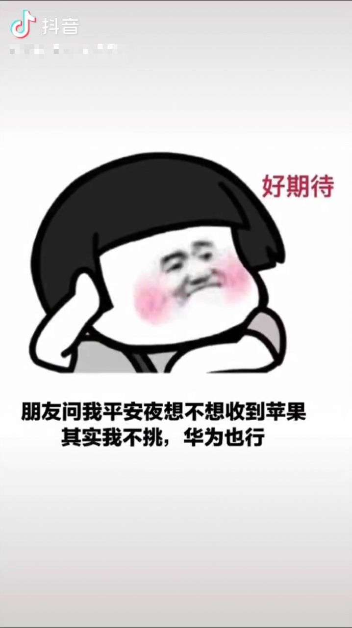 朋友问我平安夜想不想收到苹果，其实我不挑，华为也行图片表情包高清版图2