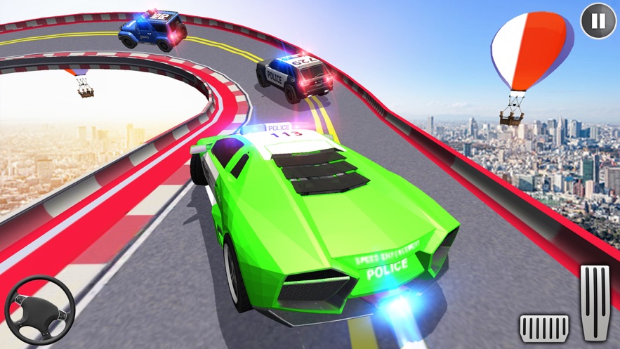 警察超级坡道汽车特技3D游戏图片1