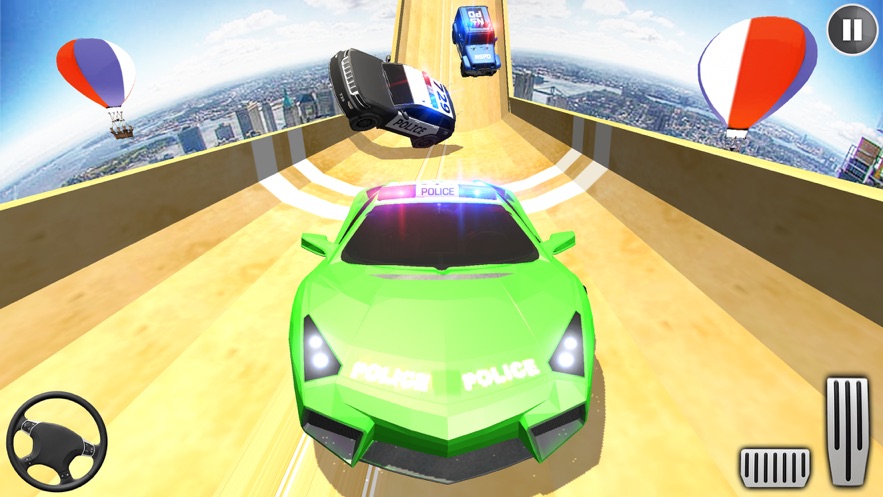 警察超级坡道汽车特技3D游戏图2