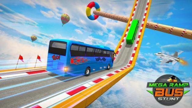 大型匝道巴士特技游戏中文版（Mega Ramp Bus Stunts）图3