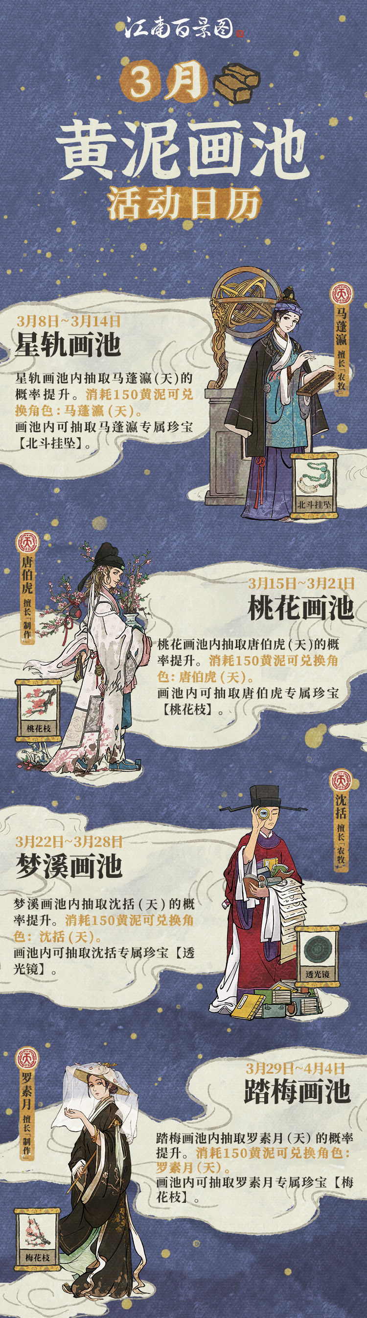 江南百景图3月黄泥画池活动日历分享 3月黄泥画池活动有什么？图片2