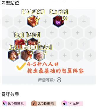 金铲铲之战九怒翼龙换形霞要怎么玩？金铲铲之战九怒翼龙换形霞阵容玩法分析图片9