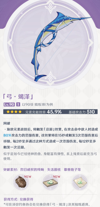 原神3.0版本四星武器有什么？原神3.0版本四星武器分析介绍图片1