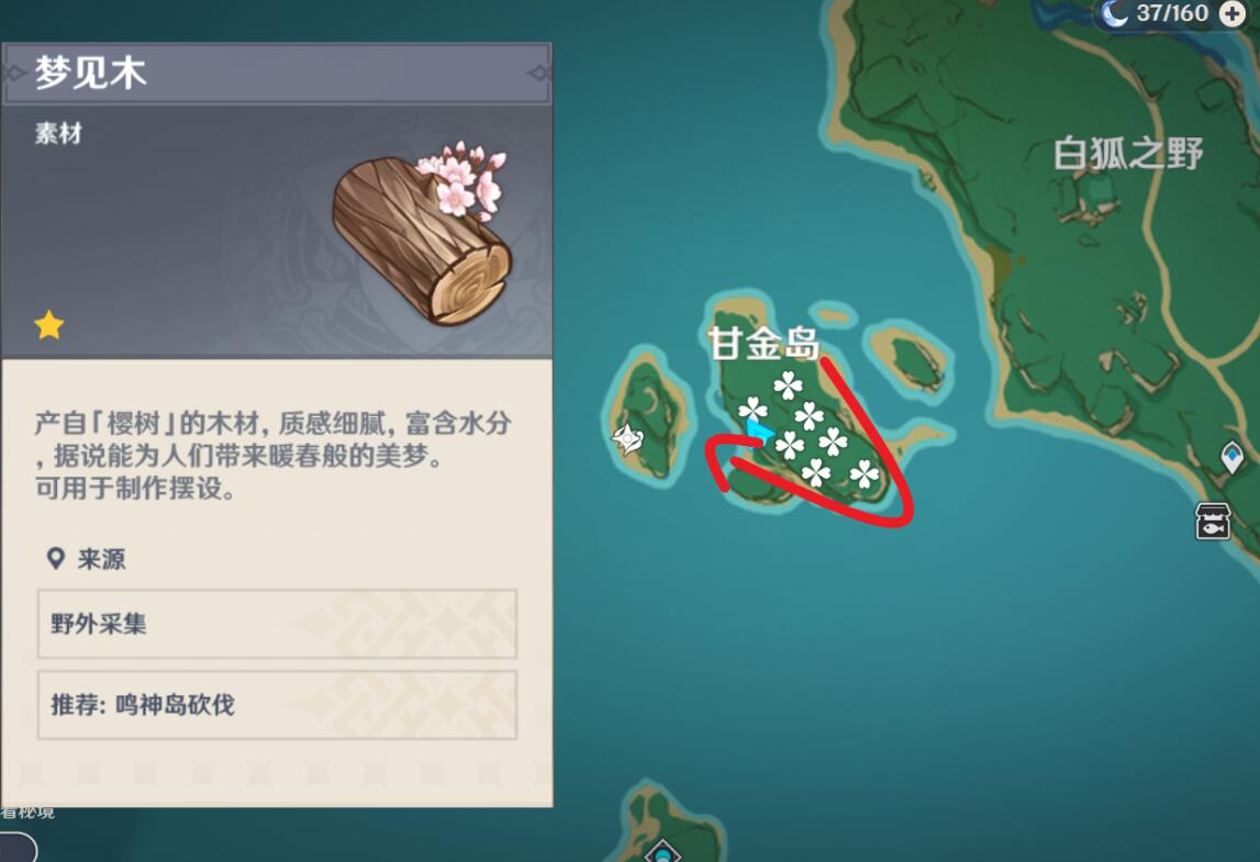 原神梦见木位置图文一览-原神梦见木在哪采集图片1