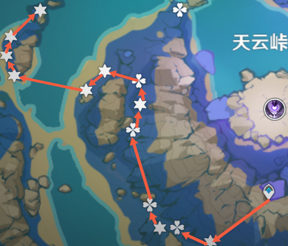 原神雷电将军突破材料采集路线 雷电将军突破材料天云草采集攻略图片6