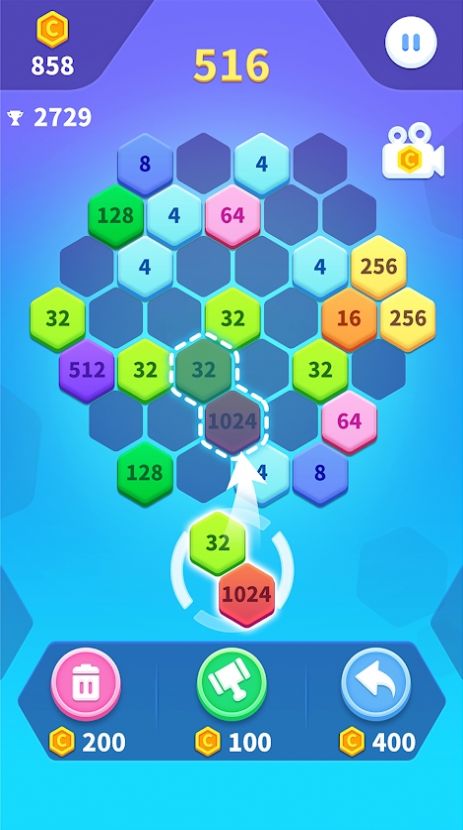 2048六边形方块游戏图片1