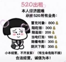 520出租自己价格表搞笑图图片4