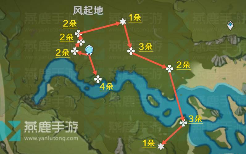原神风车菊分布图-原神风车菊采集路线图图片2