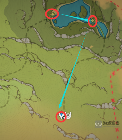 原神银瓶庭院蔓生溪谷欢兴礼券位置大全-原神银瓶庭院蔓生溪谷欢兴礼券收集路线图图片2